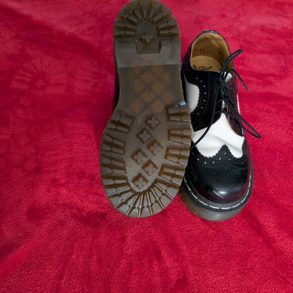 Dr. Martens Black and White Wing Tips with Chunky Sole - Picture 3 of 4